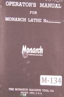 Monarch-Monarch No. 15 & 20 Monomatic Lathe Operators Instruction & Parts Manual-15-20-01